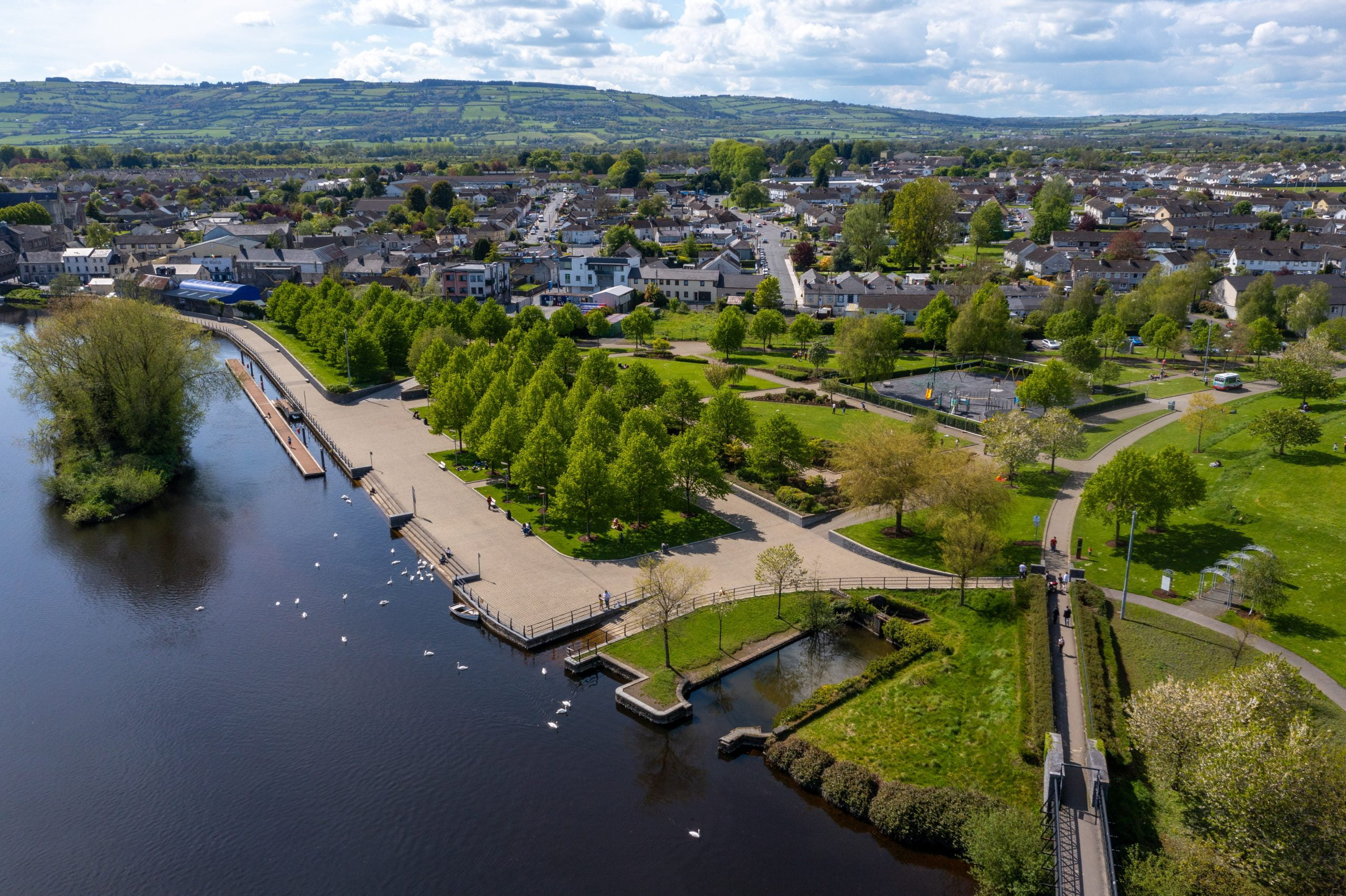 Carlow Town Park. Aerial view
